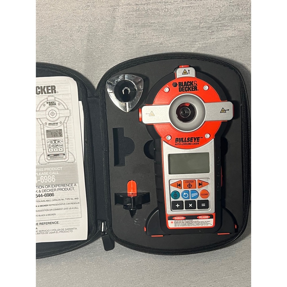Black & Decker Bullseye BDL500S Auto-Leveling Laser Level Stud Finder with Case